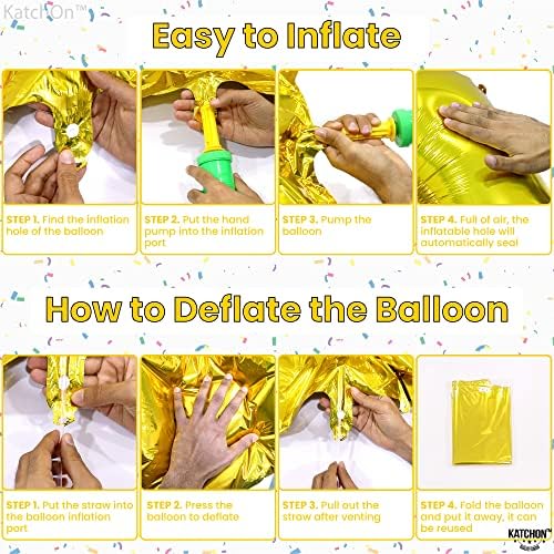 Katchon, balão de ouro 1 para o primeiro aniversário - 40 polegadas | Um balão para o primeiro aniversário | Balão número