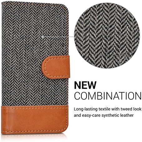 Caixa da carteira Kwmobile Compatível com Apple iPhone SE / iPhone 5 / iPhone 5s - Case Fabric e Faux Leather Phone
