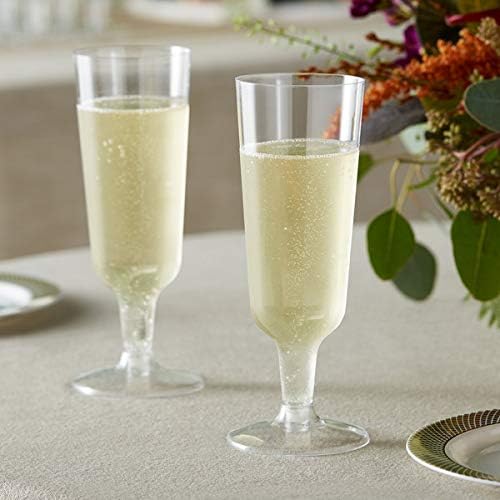 100 flautas de champanhe de plástico transparente xícara de 5 onças de champanhe de champanhe copos inquebrável de torradas para festas de casamento catering