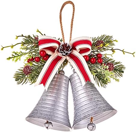Sinos de natal decoração rústica de Natal grandes ornamentos artesanais pendurados sino cluster wind sinos