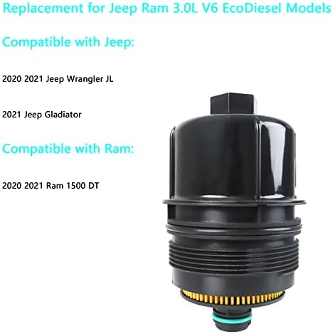 68507598AA Substituição de filtro de óleo de motor eco-diesel para 2020 2021 Jeep Wrangler JL / 2021 Jeep Gladiator / 2020 2021 RAM 1500 3.0L Diesel 68498720AA