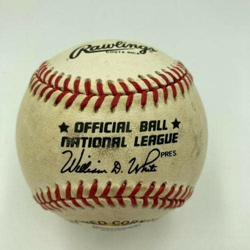 Sandy Koufax assinou o adesivo oficial de DNA da Liga Nacional de beisebol - beisebol autografado