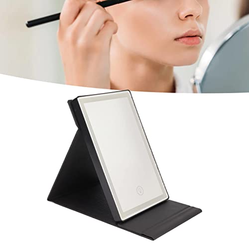 Espelho dobrável, espelho de maquiagem de bateria portátil portátil 50 LED para casa