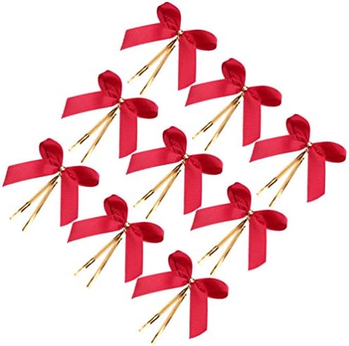 Decoração de natal de nuobestão Presente Ribbon Strap Handmade Ribbon Presente de fita fita Bowknot para presente de embalagem em casa, 50pcs (vermelho