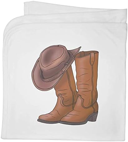 Azeeda 'Cowboy Botots & Hat' Cotton Baby Blanket/Shawl