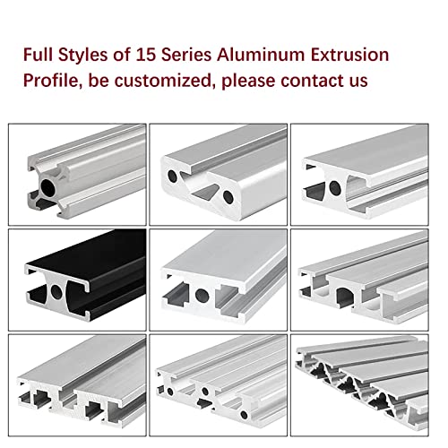 Mssoomm 10 pacote 1515 Comprimento do perfil de extrusão de alumínio 41,73 polegadas / 1060mm preto, 15 x 15mm 15 série T tipo