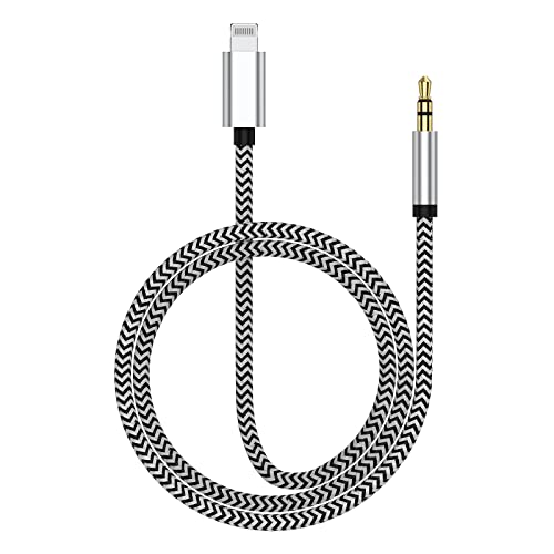 Aux Cord for iPhone, Lightning to 3,5mm de cabo de áudio compatível com o iPhone 14 Pro Max 14 13 12 11 XS xr x 8 7 6 iPad, 3,3
