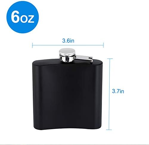 10 PCs Black Flask Aço inoxidável com funil, 6 oz