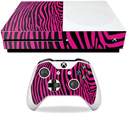 Mightyskins Skin Compatível com Microsoft Xbox One S - Zebra rosa | Tampa protetora, durável e exclusiva do encomendamento