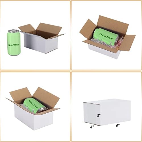 Calenzana 6x4x3 Caixas de remessa Conjunto de 40, caixa de papelão corrugada branca para corresponder presentes de