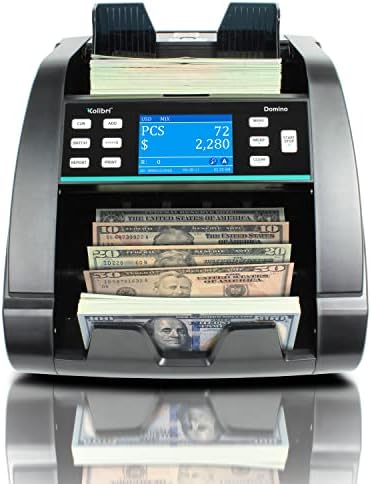 Kolibri Domino avançado avançado de denominação mista contador de dinheiro - contagem de valor, detecção de falsificação aprimorada - design compacto para empresas - garantia de 3 anos