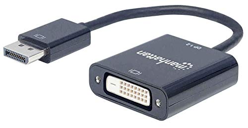 Manhattan DisplayPort 1.2A para DVI-D adaptador, DisplayPort 1.2a Male para DVI-D, ativo, 23 cm, preto