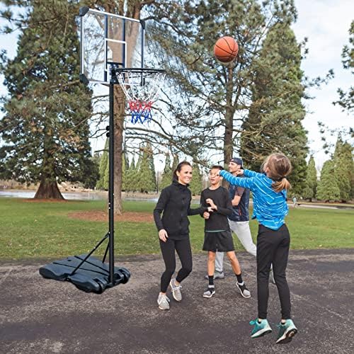 Rakon Portable Basketball Hight Ajuste Ajustável 5,4 pés a 7 pés de basquete Sistema de encosto para jovens e adultos
