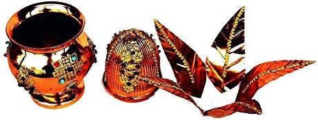 Puro cobre decorado pooja kalash puja acessórios