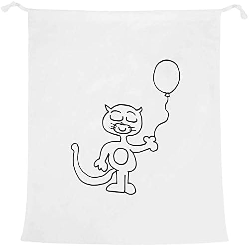 Azeeda 'gato com um balão' lavanderia/bolsa de lavagem/armazenamento