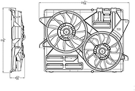 Novo radiador rareelétrico e montagem do ventilador de condensador compatível com Ford Mustang 15-16 FR3Z8C607A