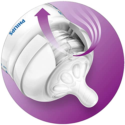 Philips Avent Natural Baby Bottle Mample, mamilo de fluxo rápido, 6m+, 2pk, claro