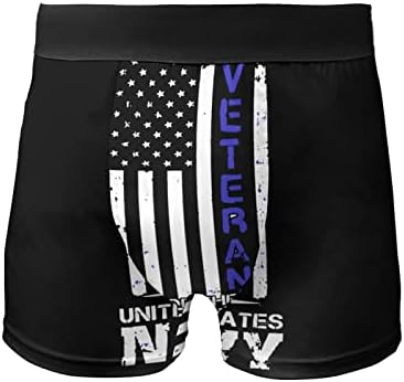 USA NAVY Veterana Men's Roufey Boxer Casual Boxer breves cuecas macias