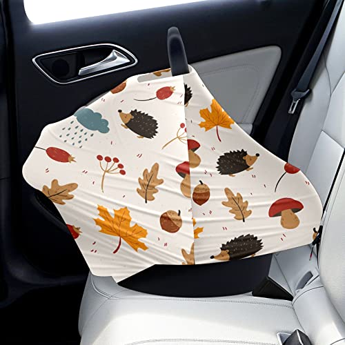 Capas de assento de carro para bebês Hedgehogs Boltos de bordo folhas