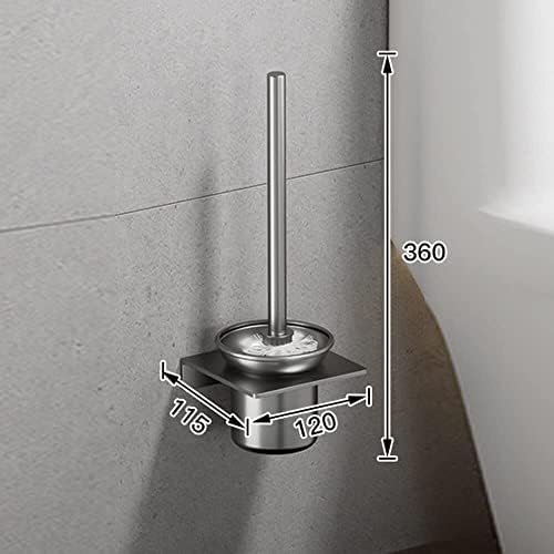 Escova de vaso sanitário resistente à ferrugem de metal, escova de limpeza moderna e compacta, maçaneta longa e cerdas fortes para limpeza do banheiro