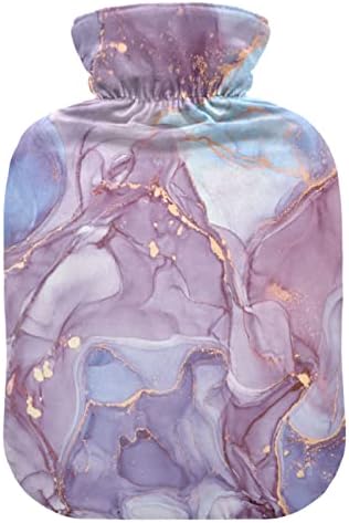 Garrafas de água quente com tampa de mármore saco de água quente para alívio da dor, aquecendo as mãos, garrafas de aquecimento de 2 litros