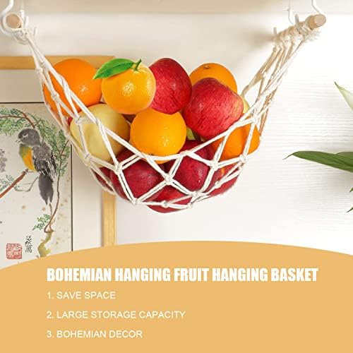 Hammock de frutas penduradas para cozinha - cesta de frutas penduradas - Produto e armazenamento vegetariano para cozinha