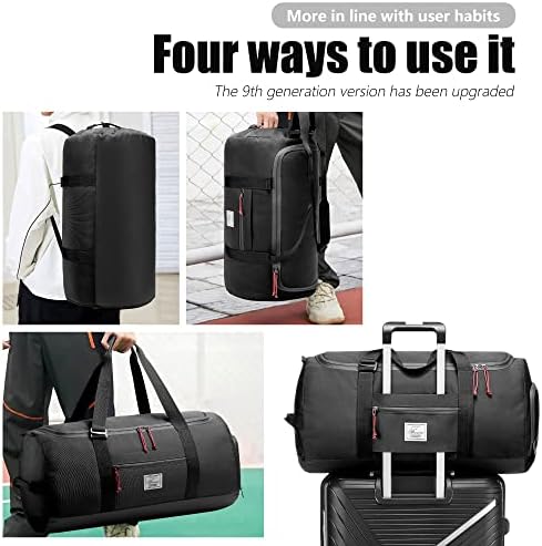 Brozoza Travel Duffel Bag Weekender Overnight - Bag para homens Men 40l Bag com compartimento de calçados bolso de bolso