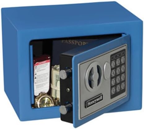 Cofres e fechaduras de porta Honeywell 5005 Segurança de aço segura com trava digital, pés 0,17 cúbicos, azul