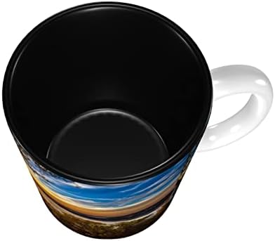 Canecas de café do Ocean Sunset Coffee 11 oz caneca de cerâmica para escritório e copo de chá de chá de água em casa dentro de preto