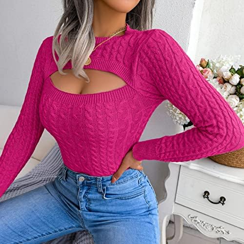 Mulheres Sexy Hollow Out suéteres suéter de colheita Tops