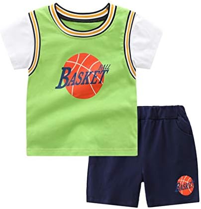 Roupa de basquete para meninos para bebês Camiseta atlética e shorts de manga curta