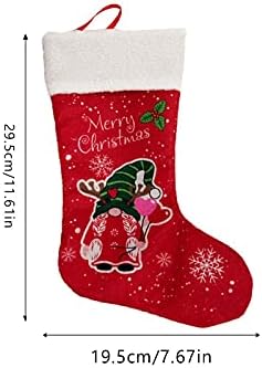 Decorações de festas vermelhas de 1 festa, decoração para meias familiares de férias natal natal meias de senhoras difusas