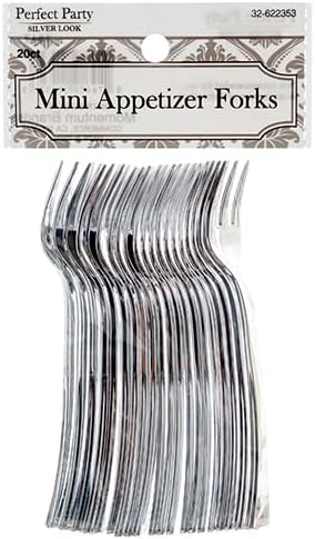 Mini Mini Forks Pacote de Valor - 100 Forks Silver Forks para aperitivos, suprimentos de festas, casamentos, catering