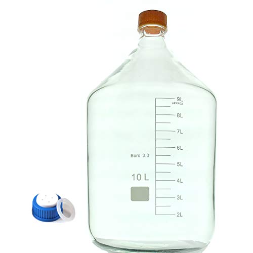 Donlab MBP-20L4 Glass de vidro de borosilicato 20000ml/20l Round Media Storage Bottle Bottle com tampa de fase móvel de