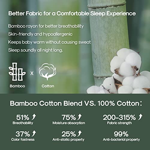 Domiamia bebê sono saco 0.6 tog de bambu e algodão vestível com 24-36 meses meninos e meninas com zíper duplo, proteção de decote,