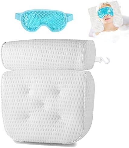 Travesseiro de banho em 4D com refrigeração de máscara de olho em gel de gelo, travesseiro de banheira à prova d'água