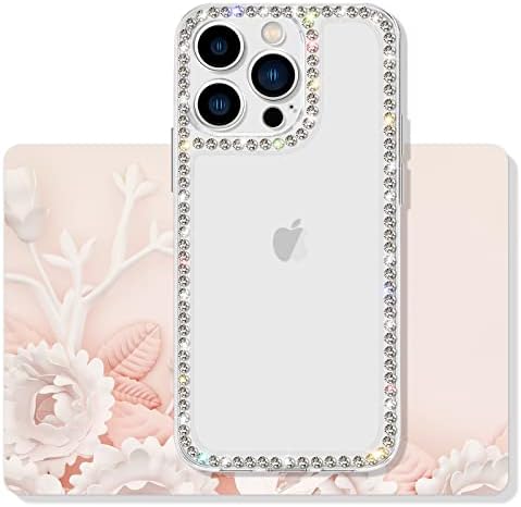 Vaoxty Compatível com iPhone 11 Clear Caso Bling Diamond Rhinestone fofo para meninas Mulheres Caso feminino Glitter