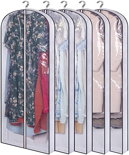 Sacos de vestuário pendurados de cordeiro dormindo 60 '' e sacos de vestuário transparentes de 10 para pendurar roupas
