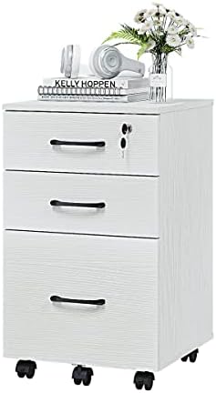 Panana 3 gaveta Wood Mobile File Gabinet, sob as gavetas de armazenamento de mesa pequeno armário de arquivos para o escritório