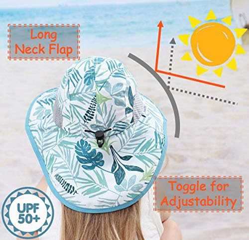 Chapéu de sol para meninos Sunarra com aba do pescoço para crianças pequenas para crianças upf 50+ Summer Beach Play