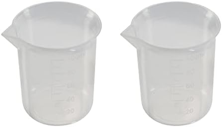 OTHMRO 2PCS 3,38 onças de medição de copos de medição 100ml PP copos de plástico graduados copos de copo de escala transparente