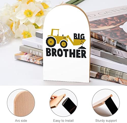 Big Brother Gift for Tractor Livro impresso End Livros de madeira 1 par para prateleiras Stand de livro pesado 5 x 3 polegadas