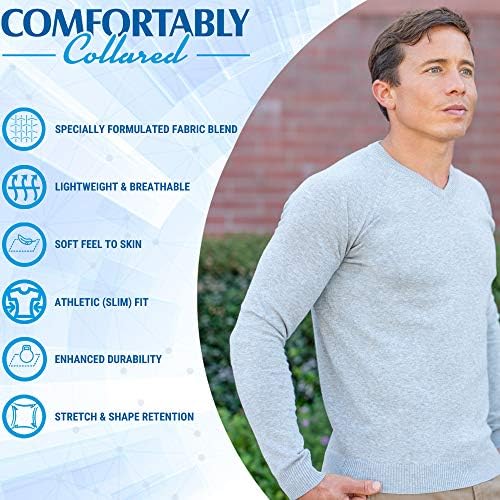 CC Perfeito Slim Fit V Sweeters para homens | Suéter masculino leve e respirável | Pullover de decote em V para homens.