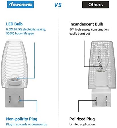 DeWenwils Plug -in LED Night Light com interruptor, manual na luz noturna para banheiro, corredor, garagem, quarto, branco quente, ul listado, 4 pacote