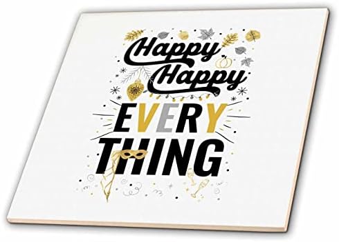 3drose feliz e feliz tudo tipografia para a temporada de festas - azulejos