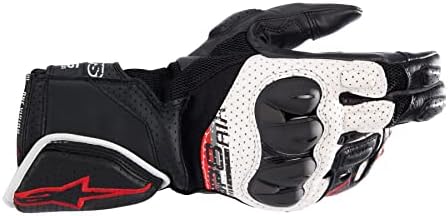 Alpinestars SP-8 V3 Air Mens Leather Motorcycle Luvas preto/branco/vermelho LG