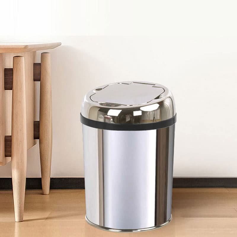 ZSEDP Sensor Aço inoxidável Dustbin Lixo automático de lixo pode lixo de lixo inteligente Bin-lesão redonda para