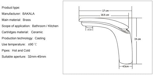 Torneira Chenf Versão alta da torneira de banheiro Chrome Finish de acabamento de latão Misturador de torneira Tap Tap Single Handle