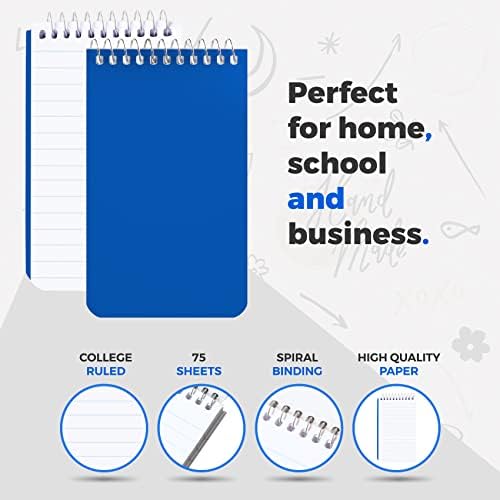 Notebooks pequenos do ALITTE, Spiral Notepads 3x5 - Caderno de bolso, blocos de memorando para casa, escritório, faculdade, escola