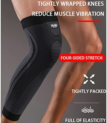 Dexlary ostenta mangas de compressão de compressão de perna cheia longa até os joelhos para homens ciclismo de artrite de